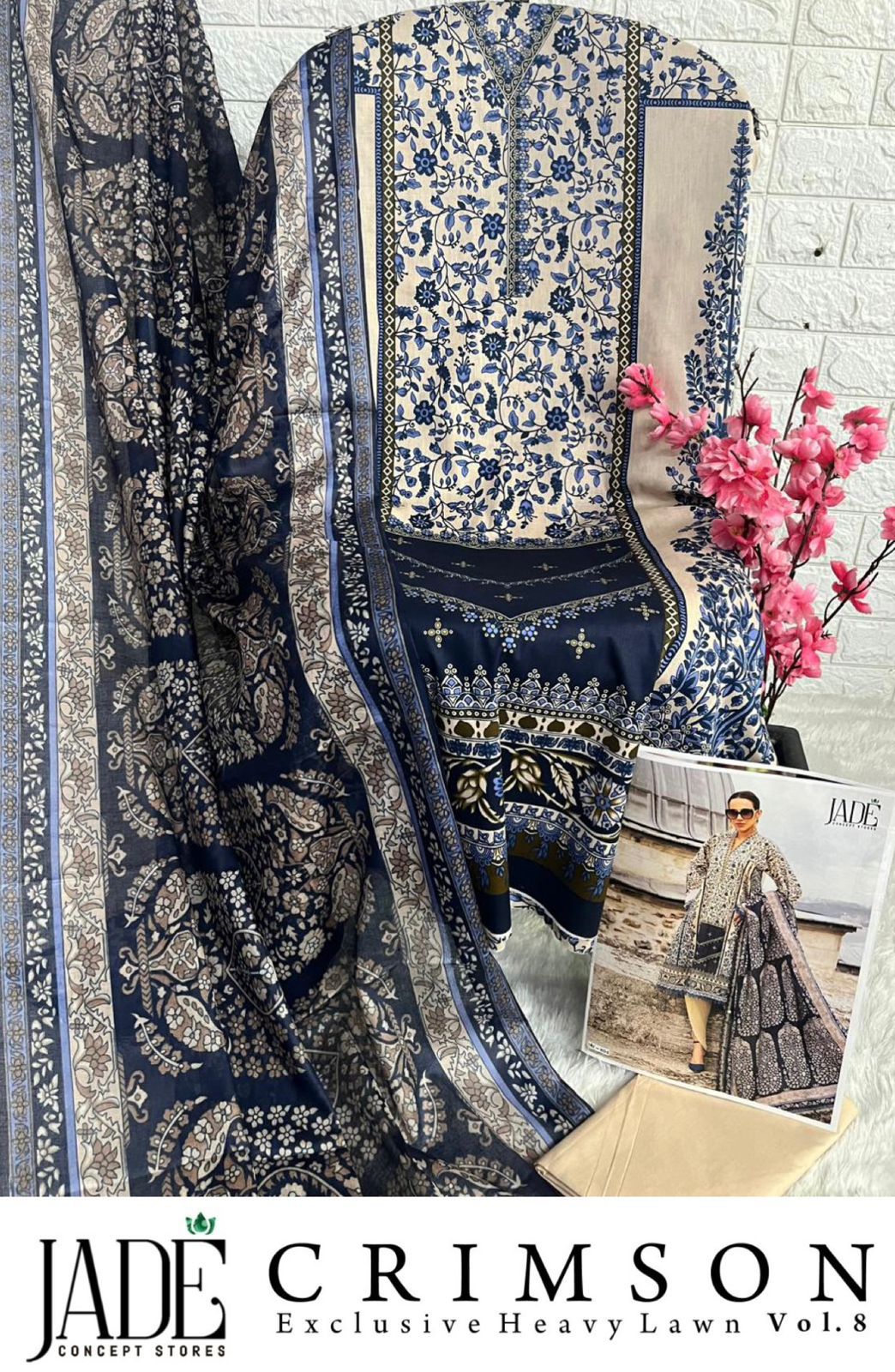 Jade Crimson Vol 8 Exclusive Lawn Pakistani Dress Material Orders In India